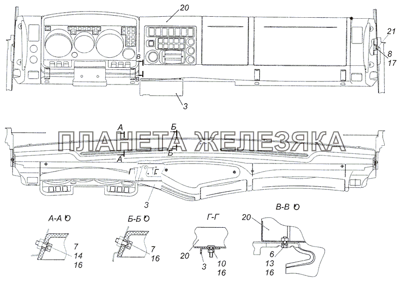4308-5300023 Установка панели приборов КамАЗ-4308 (2008)